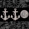 Antiqued Silver Plated Brass Large Anchor Pendants - Set of Two - S-P83